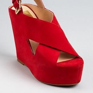 DOLCE VITA Red Criss Cross Wedges